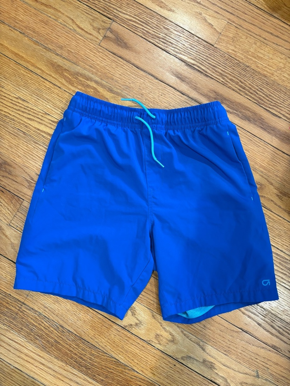 GAP boys Royal Blue Swim Trunks with Turquoise Drawstring